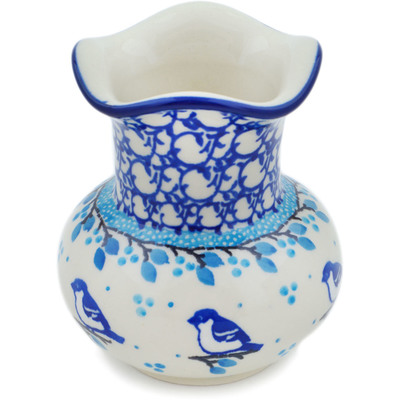 Polish Pottery Vase 4&quot; Winter Circle