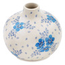 Polish Pottery Vase 4&quot; Winter Forget-me-nots
