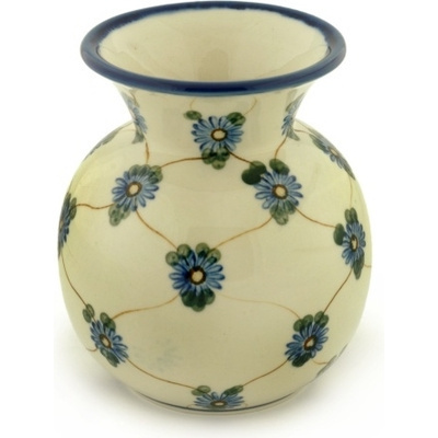 Polish Pottery Vase 5&quot; Aster Trellis