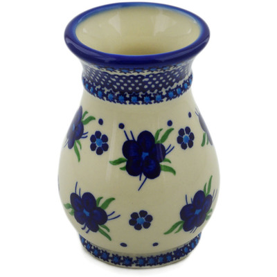 Polish Pottery Vase 5&quot; Bleu-belle Fleur