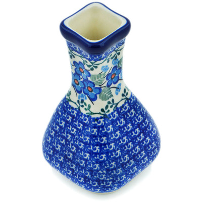 Polish Pottery Vase 5&quot; Blue Blossom