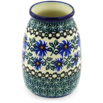 Polish Pottery Vase 5&quot; Blue Chicory