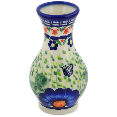 Polish Pottery Vase 5&quot; Brilliant Butterfly Popp UNIKAT