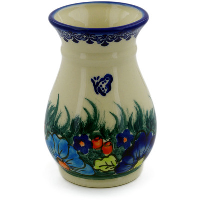 Polish Pottery Vase 5&quot; Butterfly Splendor