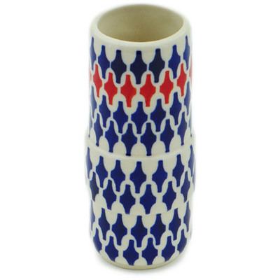 Polish Pottery Vase 5&quot; Card Of Diamonds UNIKAT