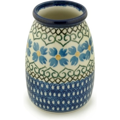 Polish Pottery Vase 5&quot; Chickory Heart Vines