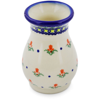 Polish Pottery Vase 5&quot; Cocentric Tulips