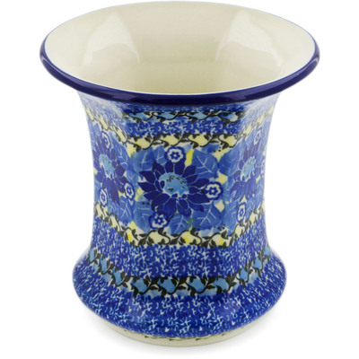 Polish Pottery Vase 5&quot; Deep Blue UNIKAT