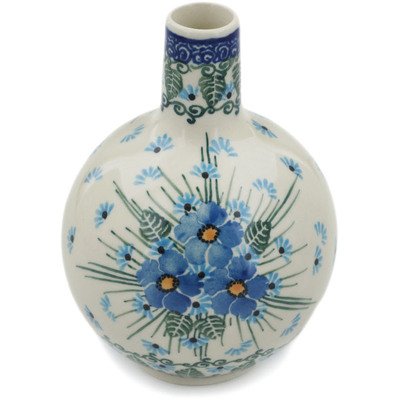 Polish Pottery Vase 5&quot; Forget Me Not UNIKAT