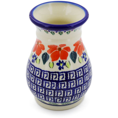 Polish Pottery Vase 5&quot; Grecian Fields