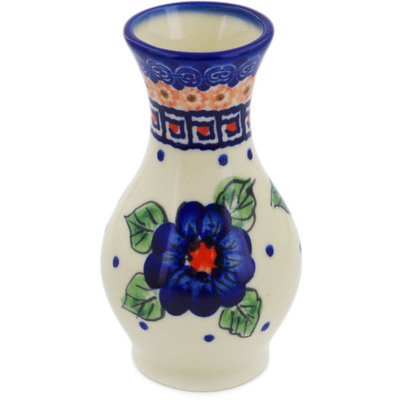 Polish Pottery Vase 5&quot; Greek Poppies
