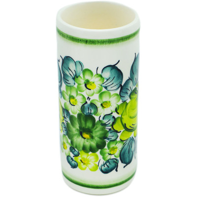 faience Vase 5&quot; Green Wave