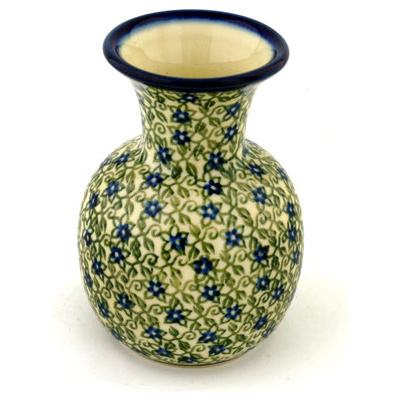 Polish Pottery Vase 5&quot; Lobelia Vines
