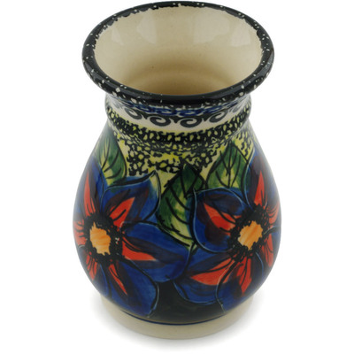 Polish Pottery Vase 5&quot; Midnight Glow UNIKAT