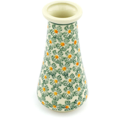 Polish Pottery Vase 5&quot; Orange Blossoms
