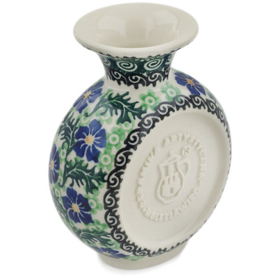 Polish Pottery Vase 5&quot; Periwinkle Garden