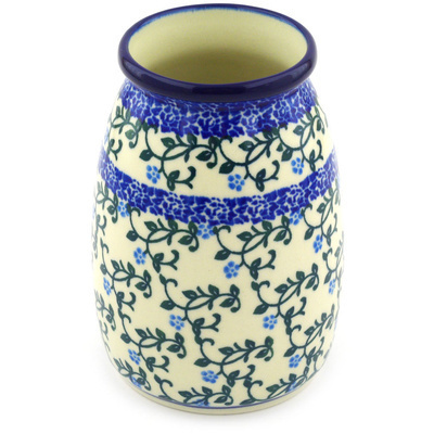 Polish Pottery Vase 5&quot; Petite Blue Vine