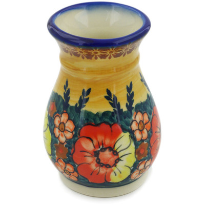 Polish Pottery Vase 5&quot; Poppy Love UNIKAT