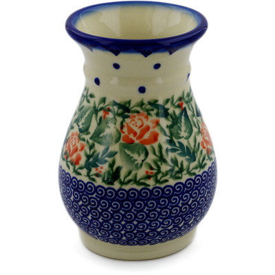 Polish Pottery Vase 5&quot; Rose Garden