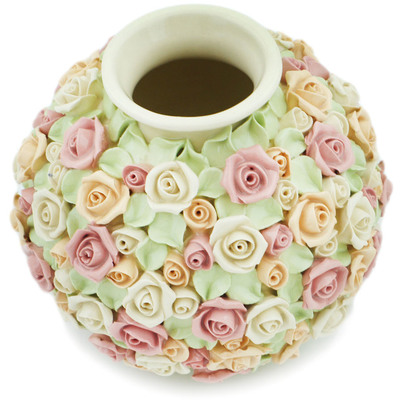 Polish Pottery Vase 5&quot; Roses