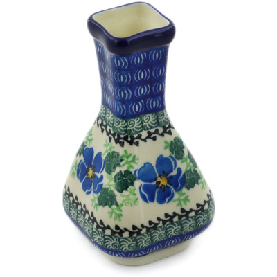 Polish Pottery Vase 5&quot; Scarlet Pimpernel Flower