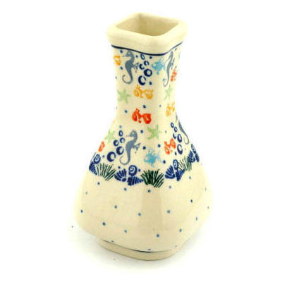 Polish Pottery Vase 5&quot; Seaside Splendor