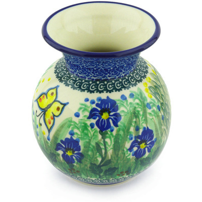 Polish Pottery Vase 5&quot; Spring Garden UNIKAT