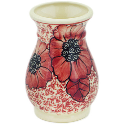 Polish Pottery Vase 5&quot; Sugar Plum Poppies