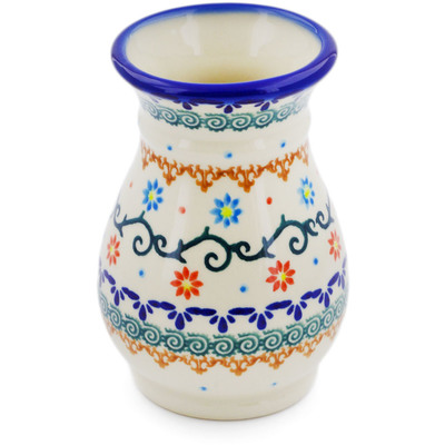 Polish Pottery Vase 5&quot; Sunflower Dance
