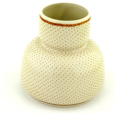 Polish Pottery Vase 5&quot; Vanilla Bean UNIKAT