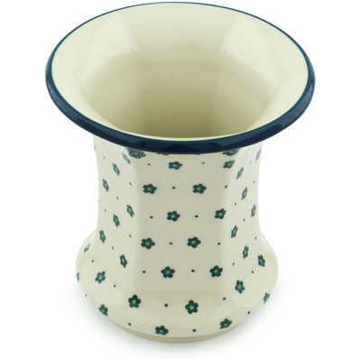 Polish Pottery Vase 5&quot; Winter Green