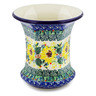 Polish Pottery Vase 5&quot; Yellow Garden UNIKAT