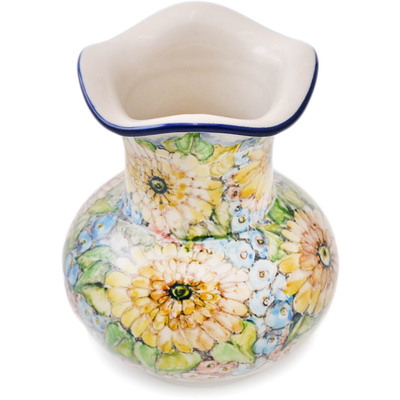 Polish Pottery Vase 5&quot; Yellow Majesty UNIKAT