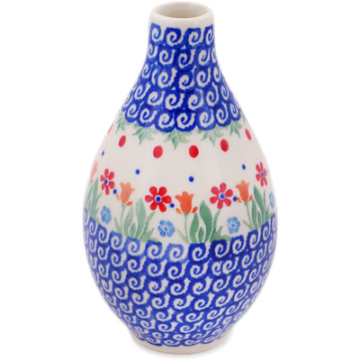 Polish Pottery Vase 6&quot; Babcia&#039;s Garden