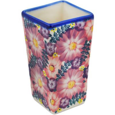 Polish Pottery Vase 6&quot; Blossoming Purple Harmony UNIKAT
