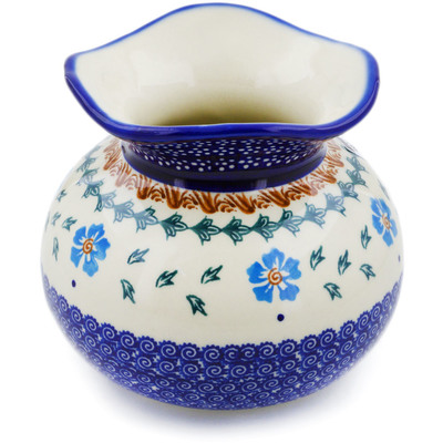 Polish Pottery Vase 6&quot; Blue Cornflower