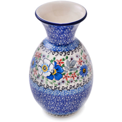 Polish Pottery Vase 6&quot; Flower Crown UNIKAT