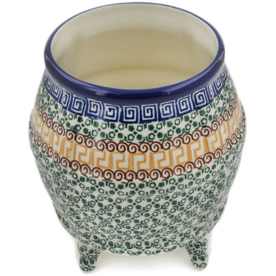 Polish Pottery Vase 6&quot; Grecian Sea
