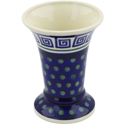 Polish Pottery Vase 6&quot; Greek Key