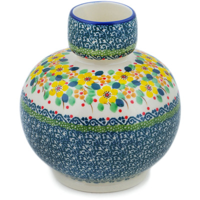 Polish Pottery Vase 6&quot; Happy Thoughts UNIKAT