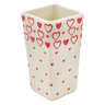 Polish Pottery Vase 6&quot; Heart Is Full Of Love UNIKAT