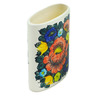 faience Vase 6&quot; Little Flower Patch Black