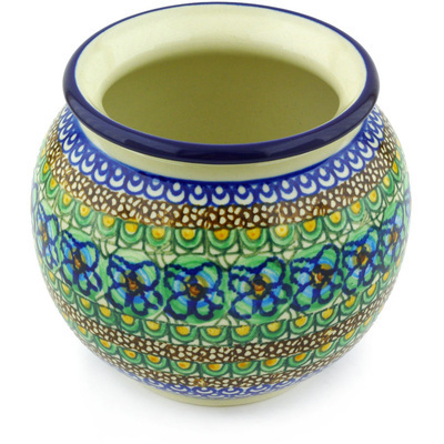 Polish Pottery Vase 6&quot; Mardi Gras UNIKAT