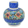 Polish Pottery Vase 6&quot; Peach Daisies UNIKAT