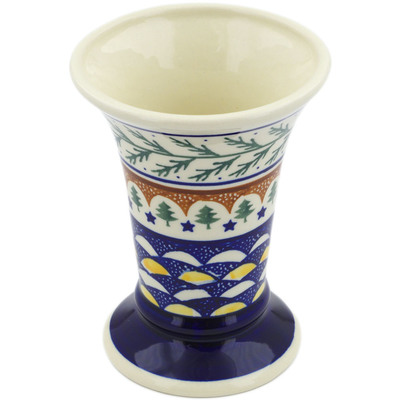 Polish Pottery Vase 6&quot; Pine Boughs