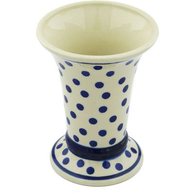 Polish Pottery Vase 6&quot; Polka Dot