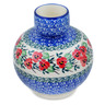 Polish Pottery Vase 6&quot; Red Pansy