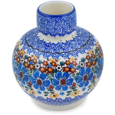 Polish Pottery Vase 6&quot; Sea Of Posies UNIKAT