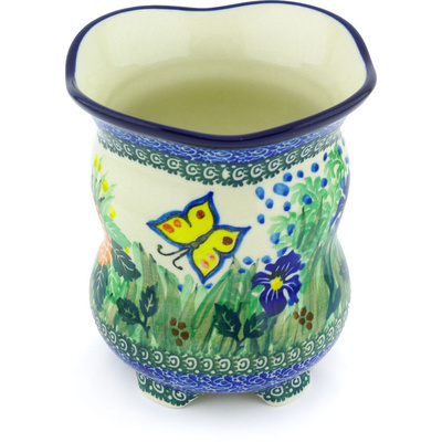 Polish Pottery Vase 6&quot; Spring Garden UNIKAT
