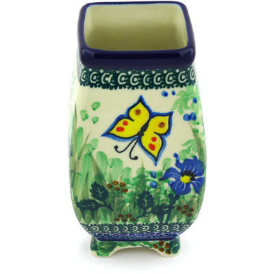 Polish Pottery Vase 6&quot; Spring Garden UNIKAT